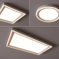Modern Ceiling Lights With Square Round Geometric Shapes And Bright LED Glow 3d model