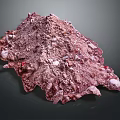 Red Mineral Ore With Rough Surface And Natural Irregular Texture On Dark Background 3d model