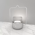 Modern Table Lamp With Metal Handle Minimalist Design Warm Light And Marble Base