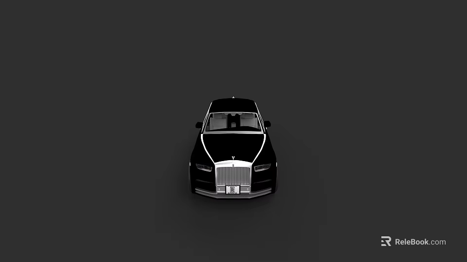 Black Rolls Royce Luxury Sedan With Classic Front Grille And Elegant Design 3d model 
