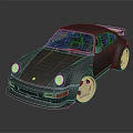 Shiny Black Classic Sports Car With Rear Spoiler And Sporty Wheels