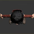 3D Animated Boy Character With Black Short Hair Red Jacket Blue Pants Brown Shoes