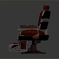 Red Diamond Stitched Massage Chair With Ergonomic Armrests And Footrest