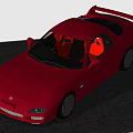 Red Sports Car With Red Seats Black Roof And Sleek Sporty Exterior Design