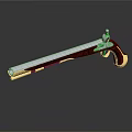 Detailed Antique Flintlock Pistol With Wooden Stock And Shiny Metal Barrel