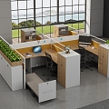 Open Office Area Desk Workstation Staff Office with Bed Workstation Financial Office Office Staff Office Screen Workstation Screen 3d model