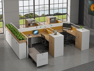 Open Office Area Desk Workstation Staff Office with Bed Workstation Financial Office Staff Office Screen Workstation Screen 3d model