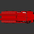 Red Fire Truck With White Stripes Ladder Large Wheels And 3D Render