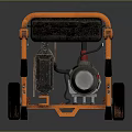 General GP5500 Generator with Orange Frame Black Body and Portable Wheeled Design