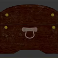 Vintage Style Wooden Chest with Brass Rivets Metal Accents and Lock for Daily Living