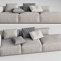 Modern three-seat sofa multiplayer sofa 3d model
