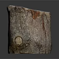 Natural Rustic Wooden Stone Tree Stump Stool With Bark Texture And Rough Solid Surface