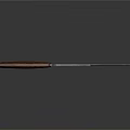 Sharp Silver Knife With Brown Wooden Handle Sleek Design On Gray Background With Reflection