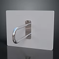 White Wall Mounted Rectangular Board With Shiny Silver Metal Handle Design 3d model