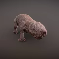 3D Rendered Naked Mole Rat With Wrinkled Skin And Large Teeth