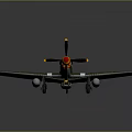 Green Military Airplane Model With White Stars Black Yellow Propeller And Detailed Design