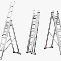 Three Different Foldable Aluminum Ladders with Portable Design for Home Use