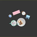 Breakfast Food Collection Featuring Milk Cereal Peanut Butter Bread And Bowl