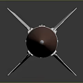 Military Missile With White Body Yellow Rings Copper Tip And Tail Fins Design