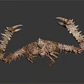 Deep Sea Crab With Large Spiky Claws And Textured Body On Dark Background With Reflection