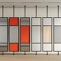 Modern Room Dividers With Colorful Panels And Various Materials For Interior Design