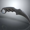 Tactical Curved Blade Weapon With Ergonomic Handle And Finger Hole Design