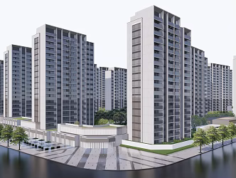 Modern Residential Area Large Area Residential Landscape Demonstration Area Landscape Residential Landscape 3d model
