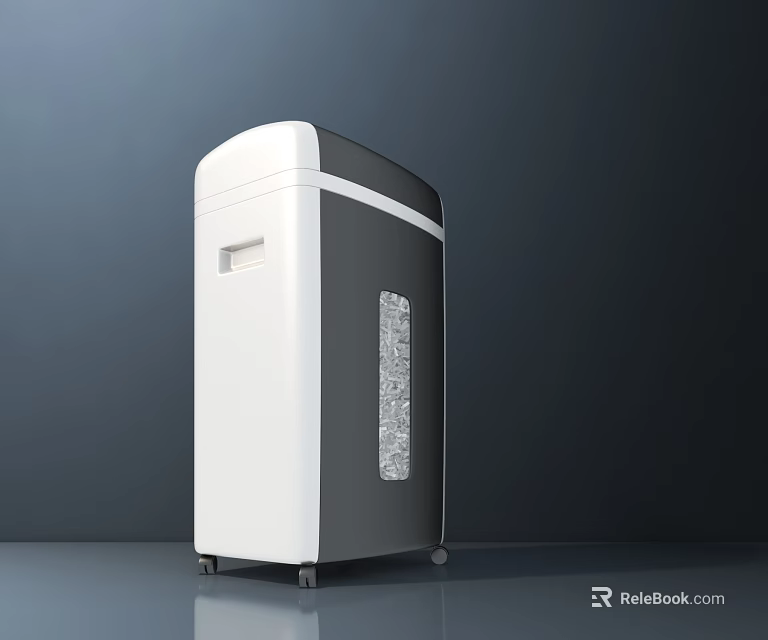 Modern White And Black Refrigerator Freezer With Glass Door And Mobile Wheels 3d model 