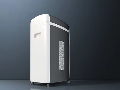 Modern White And Black Refrigerator Freezer With Glass Door And Mobile Wheels 3d model