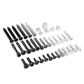 Assorted Black Screws and Bolts Hardware Fasteners with Various Sizes and Head Styles