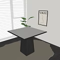 Modern square table 3d model