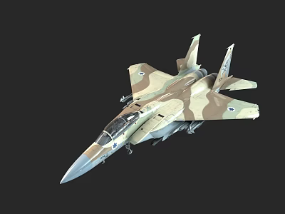 Military Fighter Jet With Camouflage Paint Scheme And Detailed 3D Rendering Design 3d model
