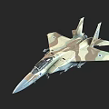 Military Fighter Jet With Camouflage Paint Scheme And Detailed 3D Rendering Design