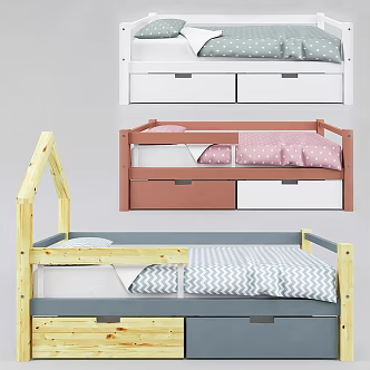 Children's bed sofa bed 3d model