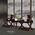 New Chinese Casual Table and Chair Combination 3d model