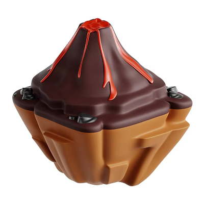 Garden Landscape Design With Volcano Shaped Rockery And Red Flowing Decorations 3d model Garden Landscape Design With Volcano Shaped Rockery And Red Flowing Decorations 3d model