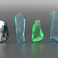 Natural Raw Gemstones In Silver Blue Green Hues For Jewelry Creation