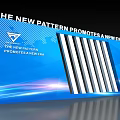 Blue Background Wall With New Pattern Promotes New Era And Striped Design 3d model