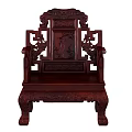 Traditional Chinese Single Sofa With Redwood Carved Patterns And Classic Design