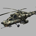 Helicopter Mi28NE Helicopter Attack Helicopter Gunship Low Face Number Low Model Simple Model Game Sub-era Film and Television Level Super Realism 3d model