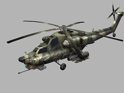 Military Helicopter Featuring Camouflage Paint Advanced Weapon Systems Rotors And Military Aircraft Design 3d model