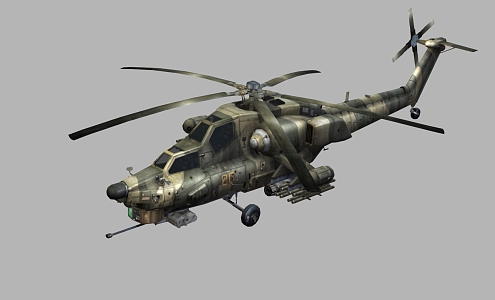 Helicopter Mi28NE Helicopter Attack Helicopter Gunship Low Face Number Low Model Simple Model Game Sub-era Film and Television Level Super Realism 3d model