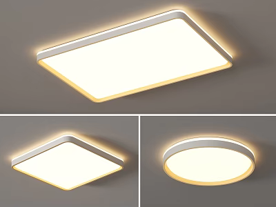 Modern Ceiling Light with Square and Round Shapes Bright Illumination for Home Interiors 3d model