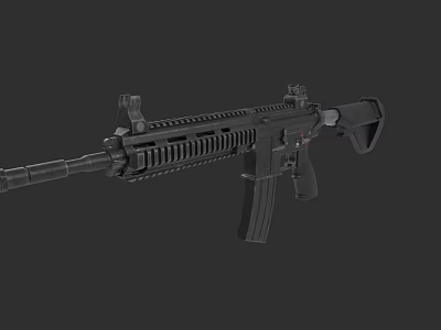 Modern Tactical Rifle Black Design With Barrel Magazine Scope Mount And Military Style Components 3d model