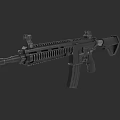 Modern Tactical Rifle Black Design With Barrel Magazine Scope Mount And Military Style Components