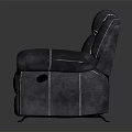 Modern Gray Leather Single Sofa Chair With Stitching Details For Living Room Furniture