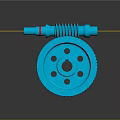 Hardware Tools Blue Gear and Yellow Rod Precision Mechanical Parts for DIY Projects