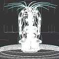 Golden Meditation Statue Commercial Equipment With Transparent Cover Colorful Lines And Spiral Base
