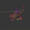 Military Style Gray Helicopter With Main Rotors Green Tinted Cockpit And Weapon Systems
