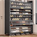 Household Steel Dust-proof Shoe Rack Entrance Indoor Entrance Shoe Cabinet Large Capacity Multi-layer Rental House Storage Cabinet 3d model